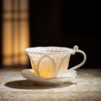 Nivelle Dehua Porcelain Woven Teacup & Saucer