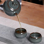 Leaf Crackle Tea Pot Cup Set