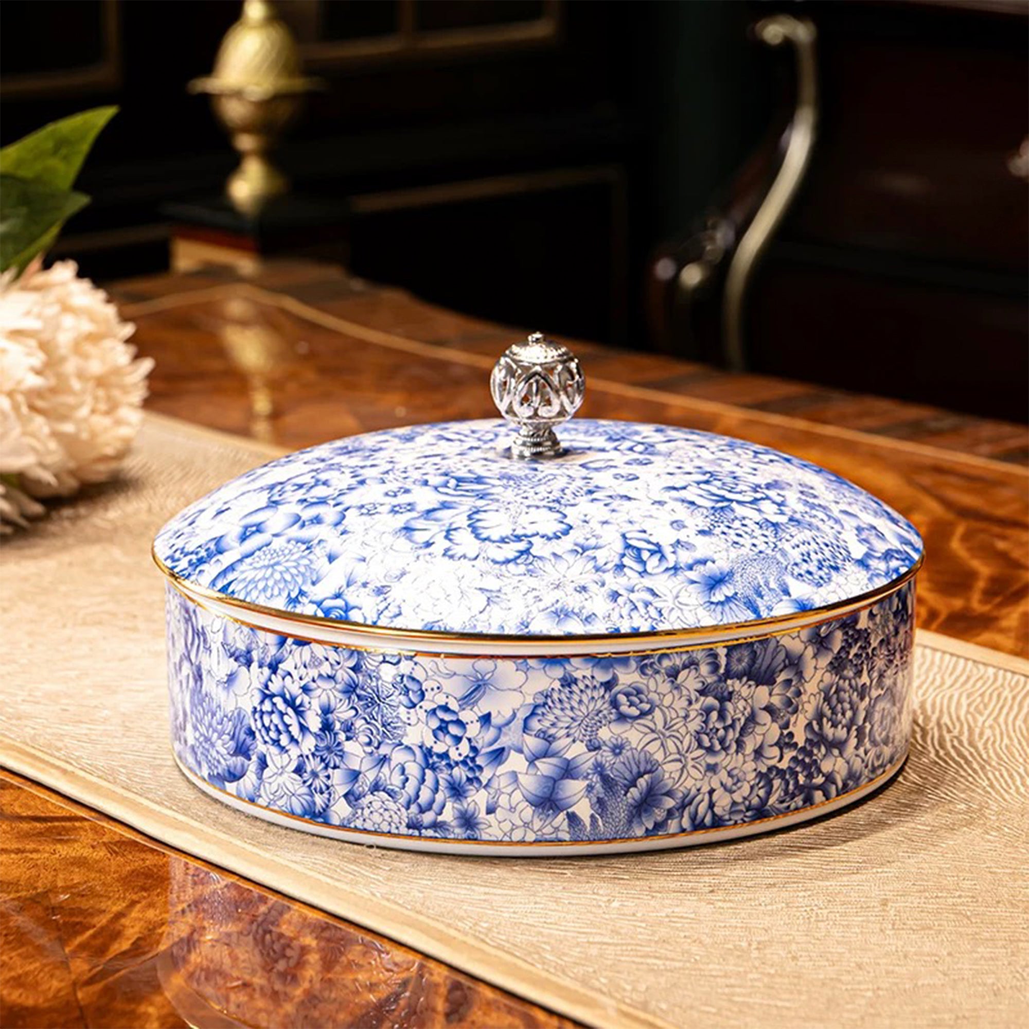 Enamel Painted Tea Cake Storage Box