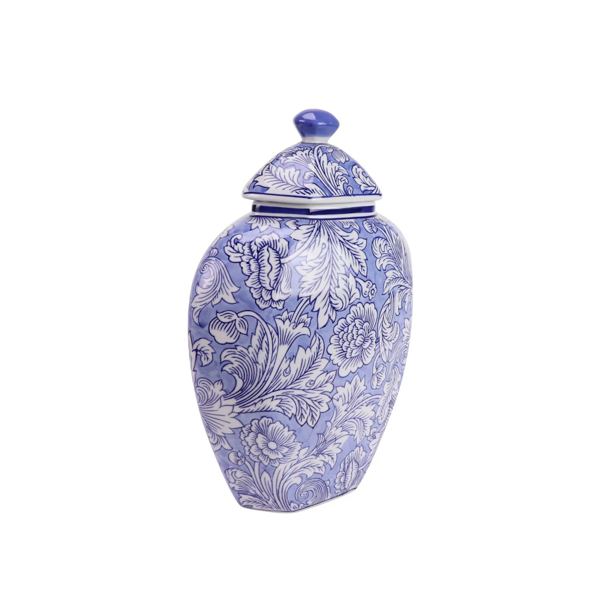 Modern Chinese Blue and White Floral Vase