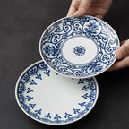 Hand-Painted Alternating Blue and White Plate