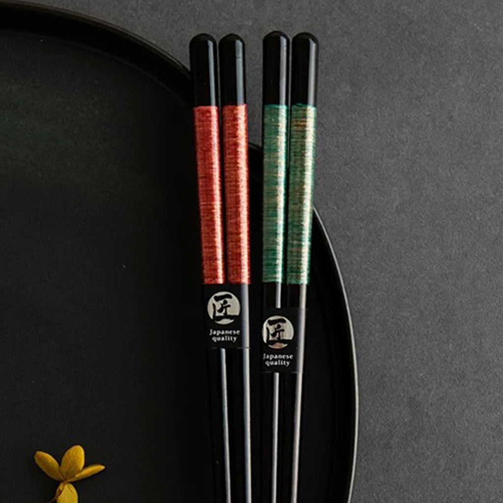 Striped Weave Handcrafted Artisan Japanese Chopsticks