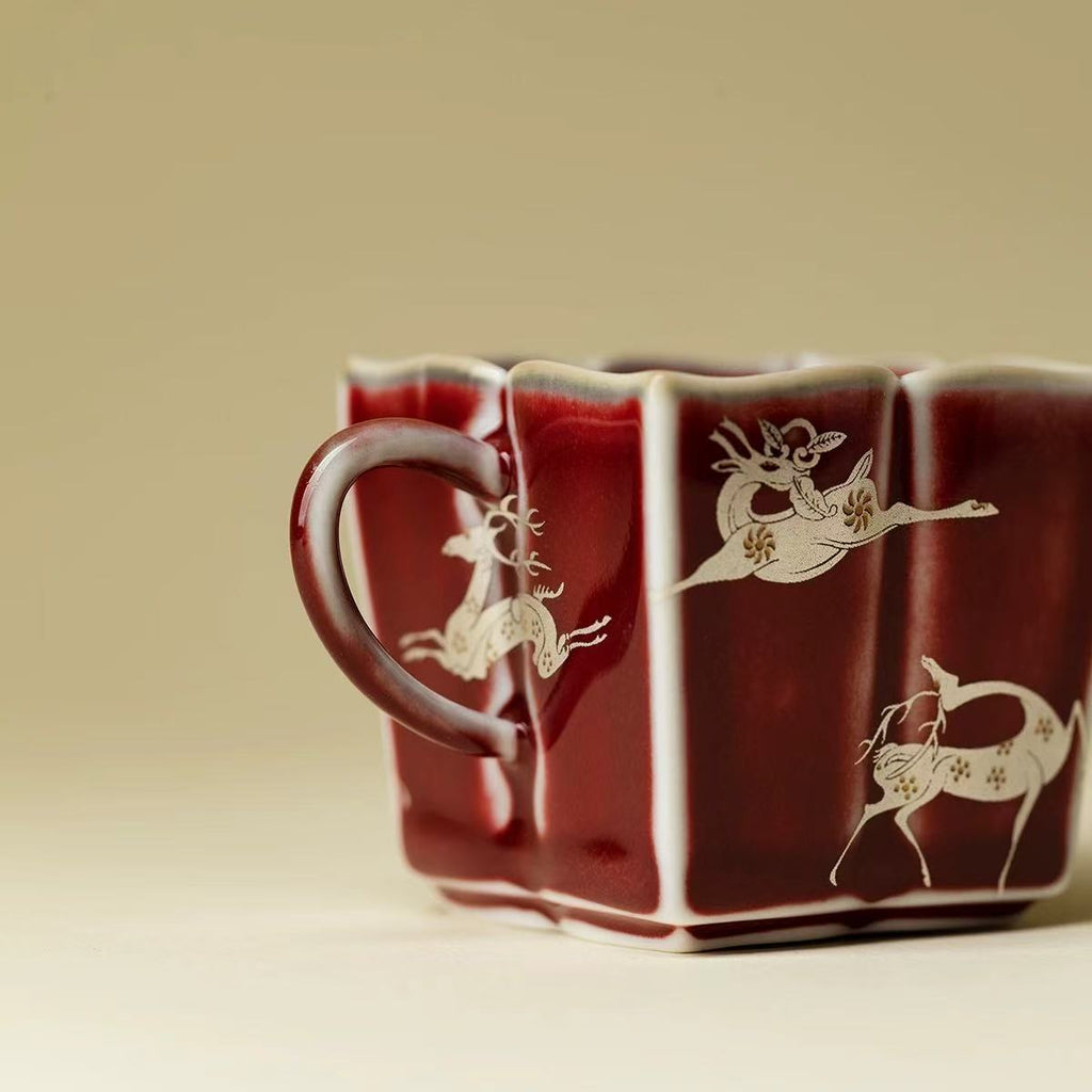 Auspicious Leaping Deer Cup