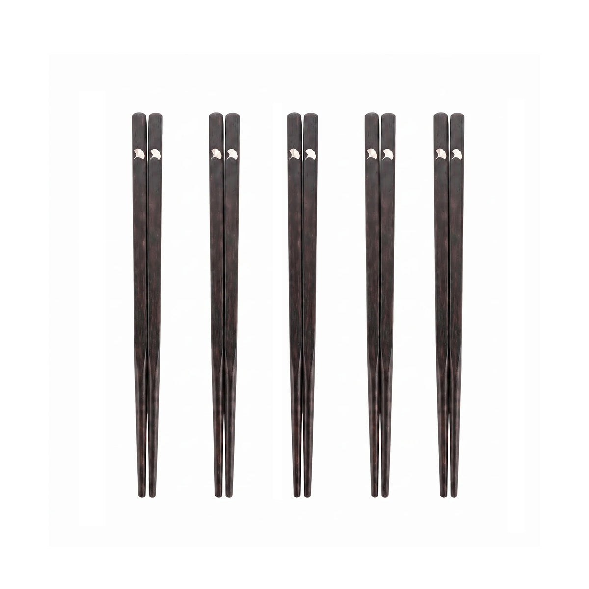 Noir Ginkgo Silver Leaf Ebony Chopsticks