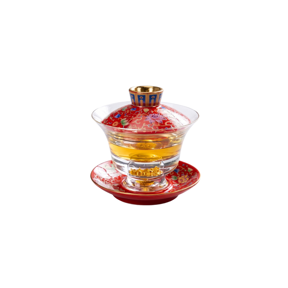 Chinese Tea Cup with Lid - Fong's Golden Traditional Gaiwan