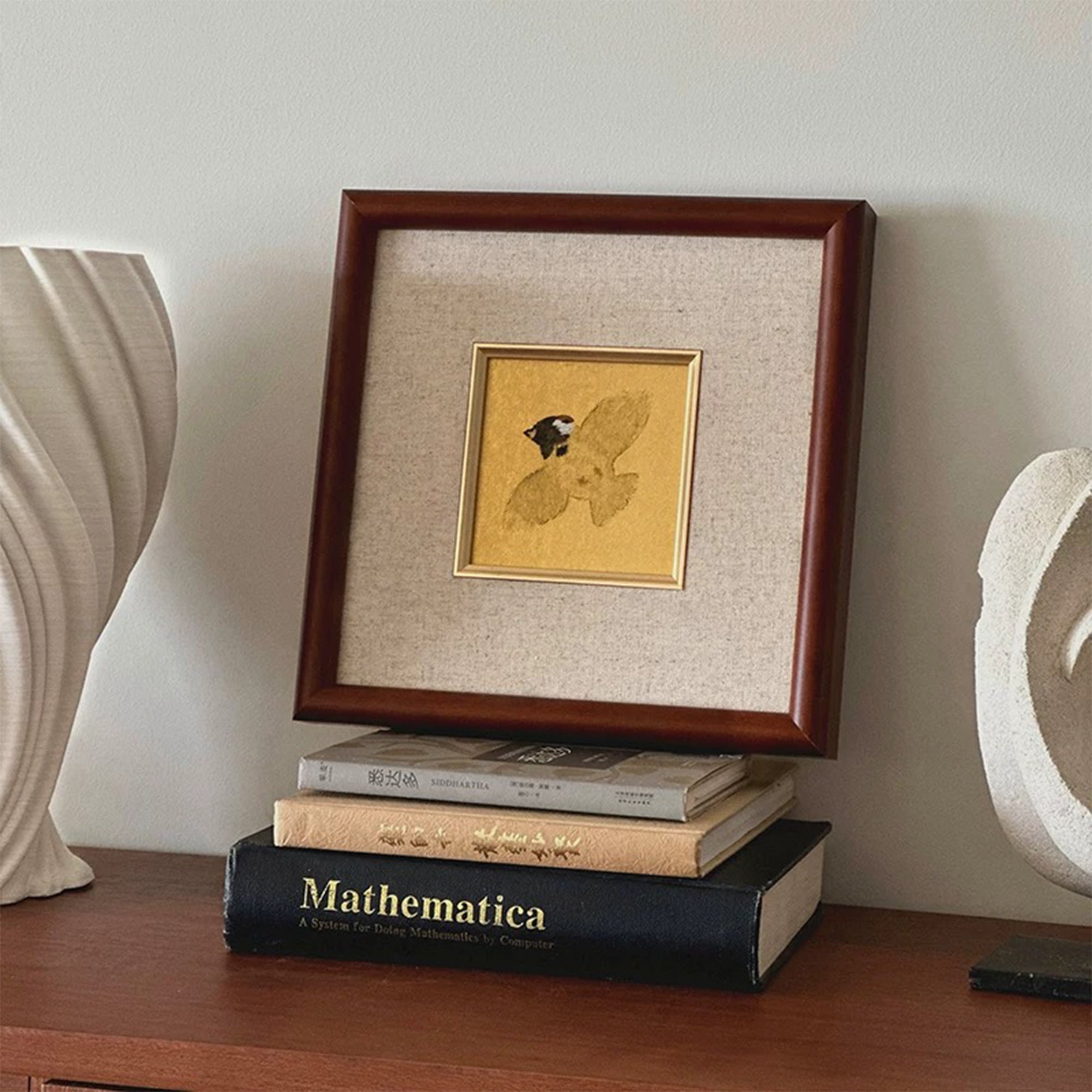 Golden Blessing Auspicious Bird Hand Painted Wall Art  270x270