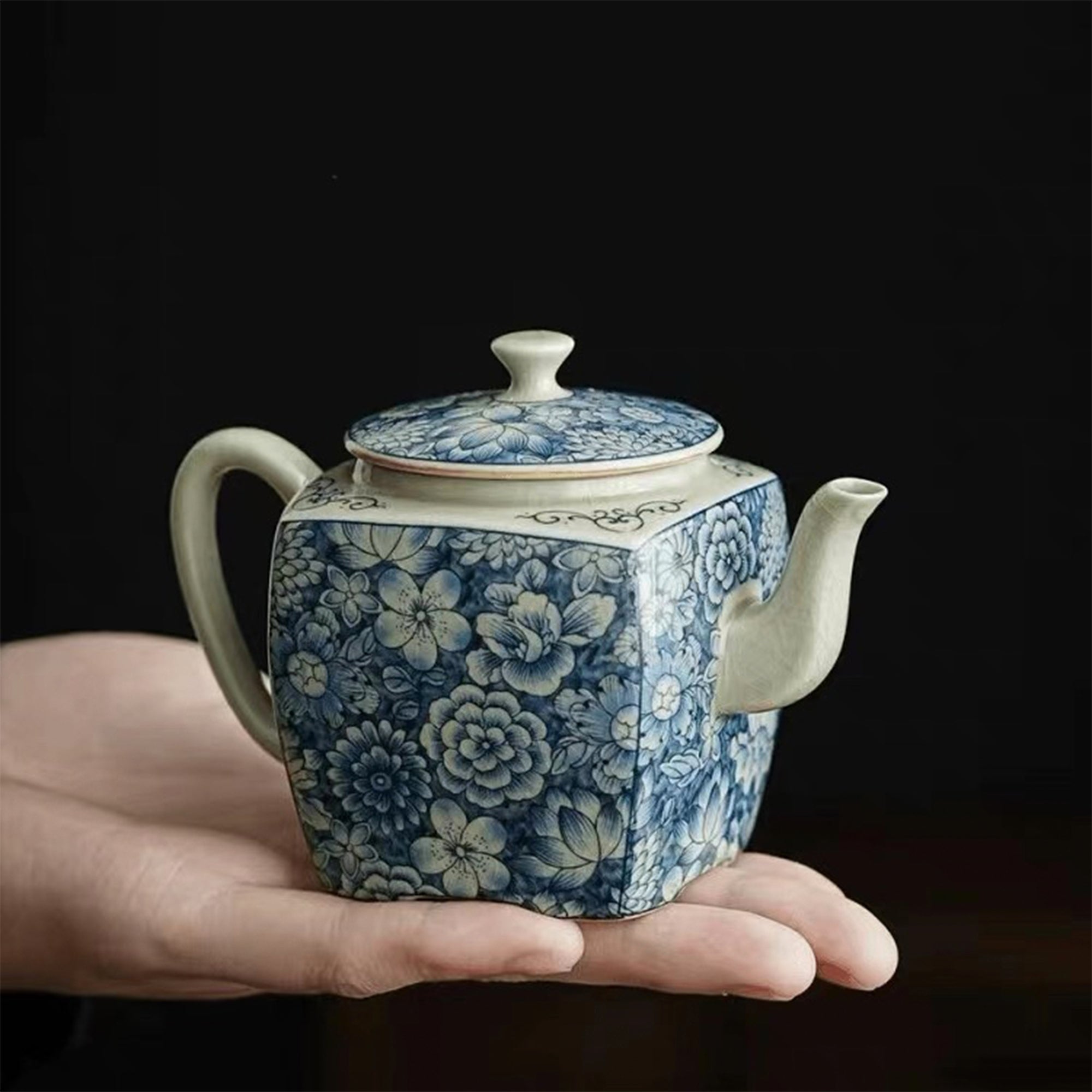 Floral Jingdezhen Porcelain Chinese Teapot