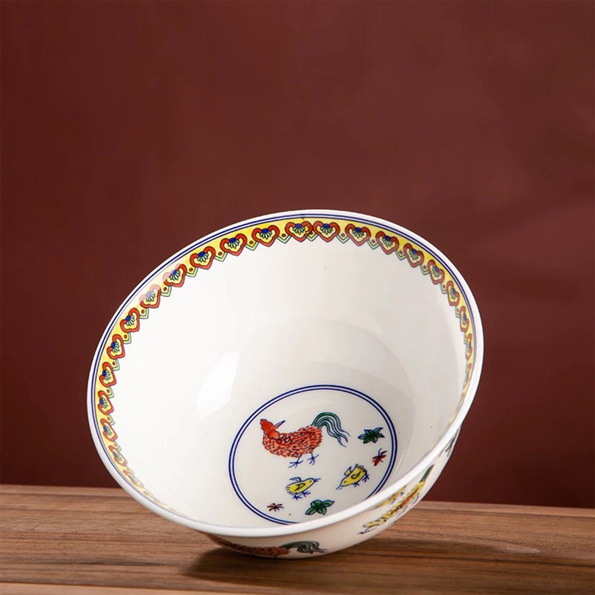 Hand-Painted Antique-Style Golden Harvest Ceramic Bowl