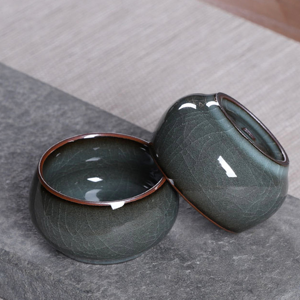 Leaf Crackle Tea Pot Cup Set