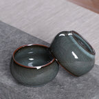 Leaf Crackle Tea Pot Cup Set