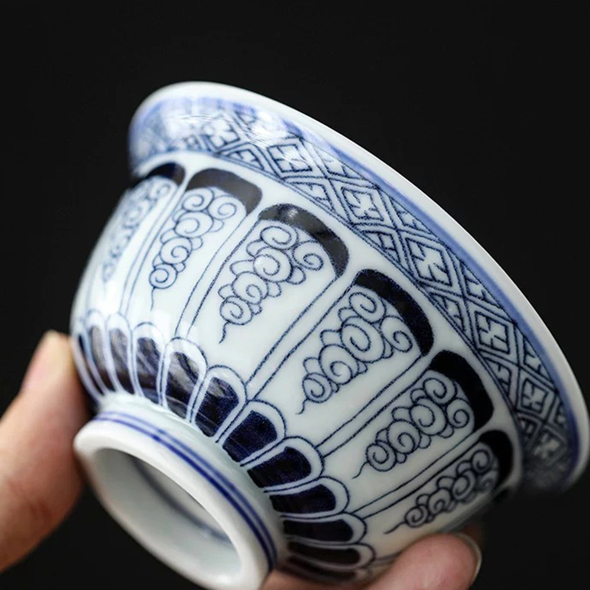 Hand-Painted Scrollwork Tea Cup
