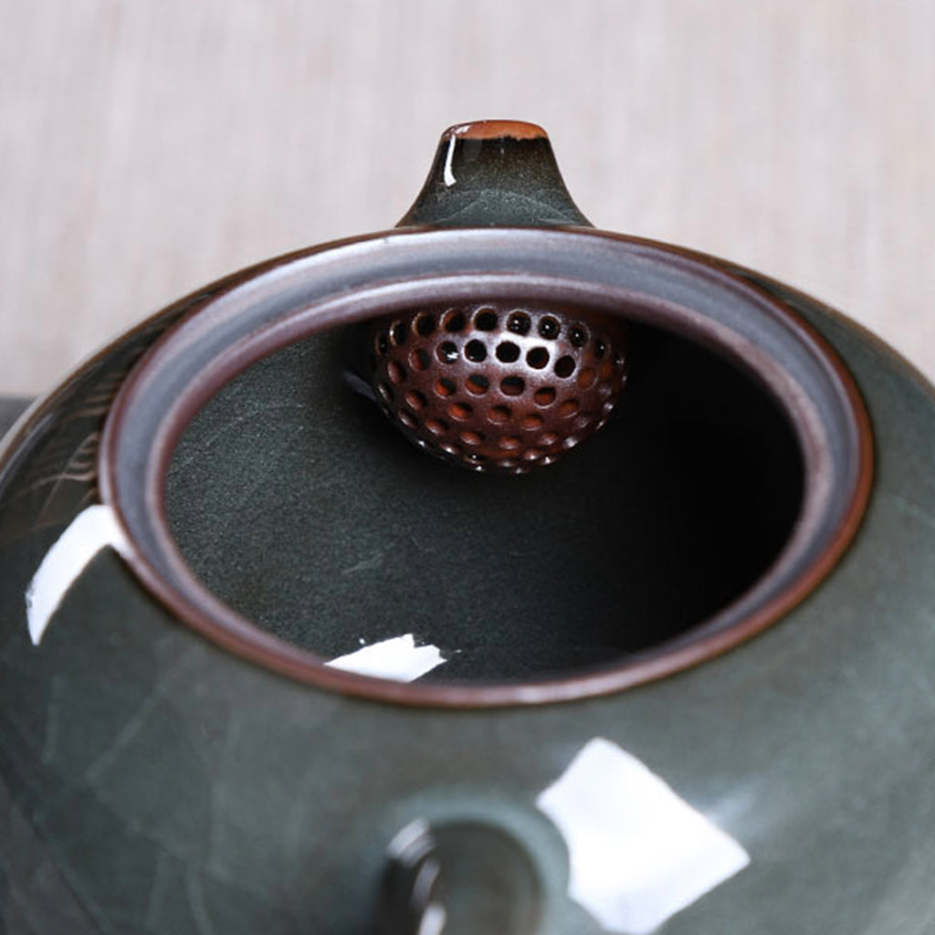 Leaf Crackle Tea Pot Cup Set