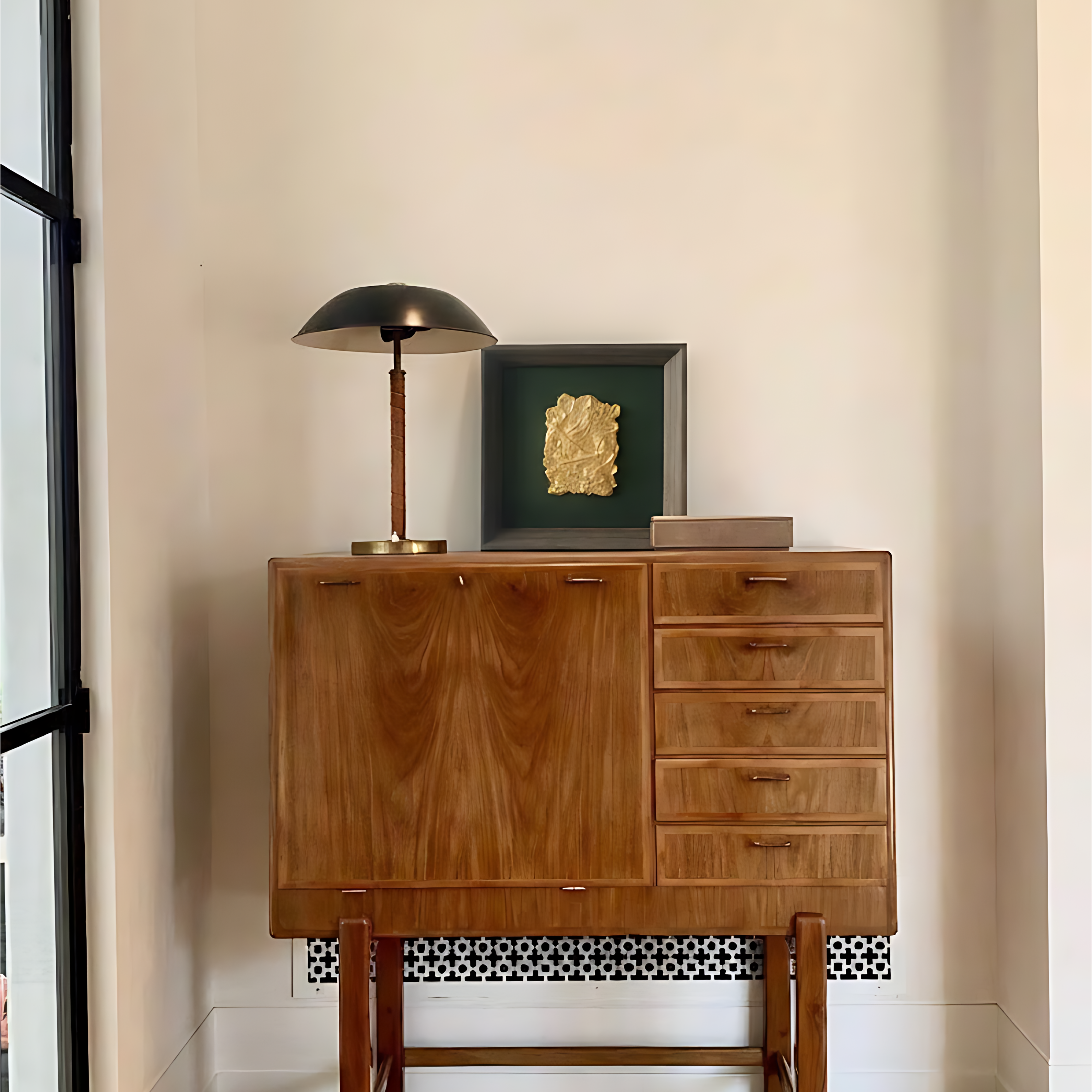 Asian-Inspired Golden Relief Framed Wall Art 215x215