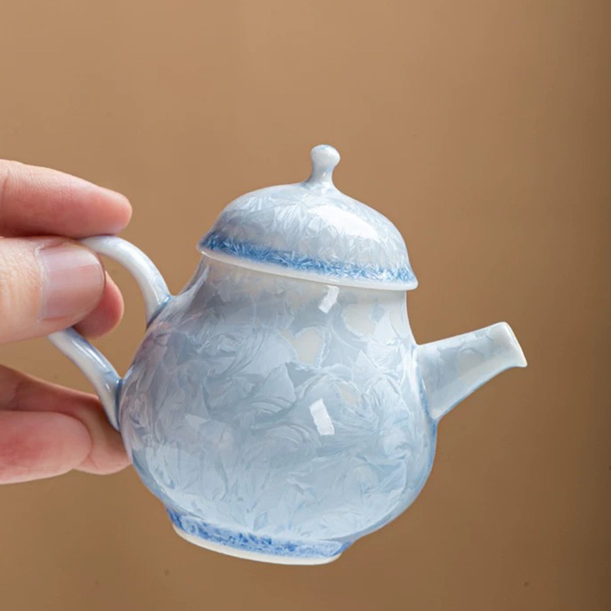 Snowflake Kiln-Transformed Crystal Tea Set