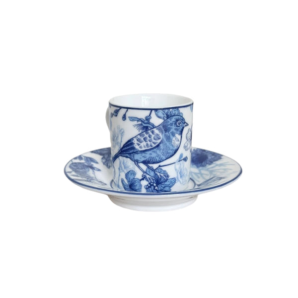 Birkley Hand-painted Porcelain Espresso Cup with Plate