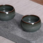 Leaf Crackle Tea Pot Cup Set