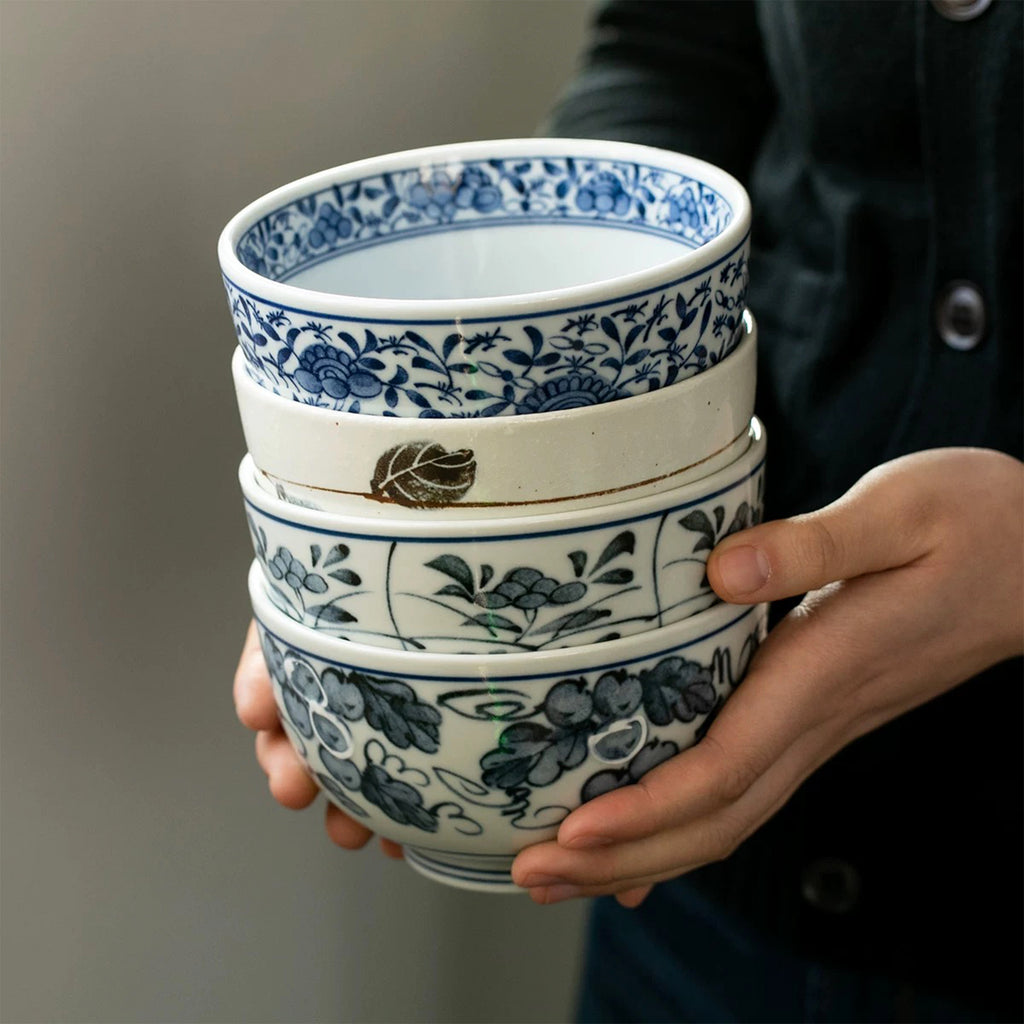 Blue-Painted Pastoral Blue and White Porcelain Bowl