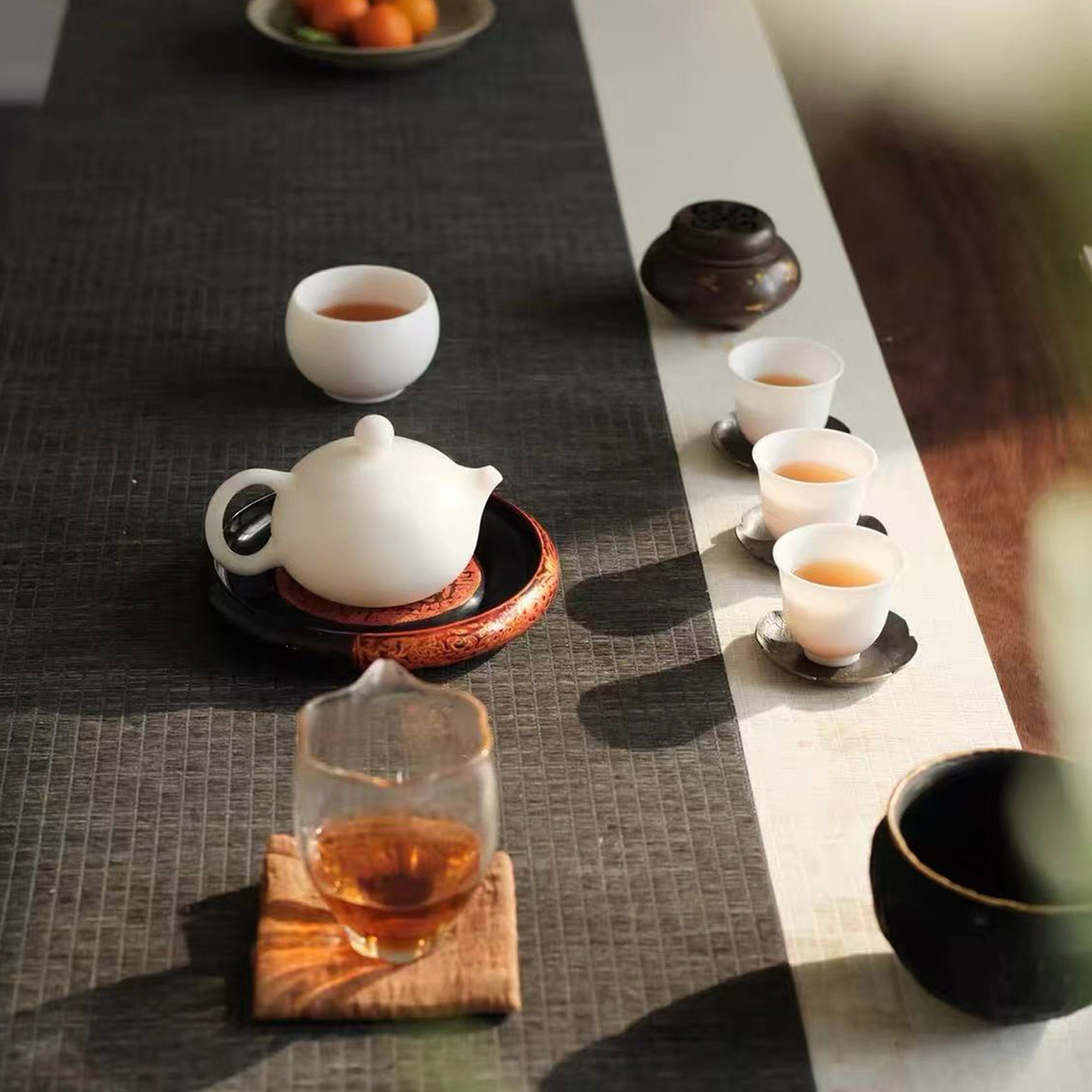 Jade Snow Gongfu Tea Set – 11-Piece White Porcelain Collection