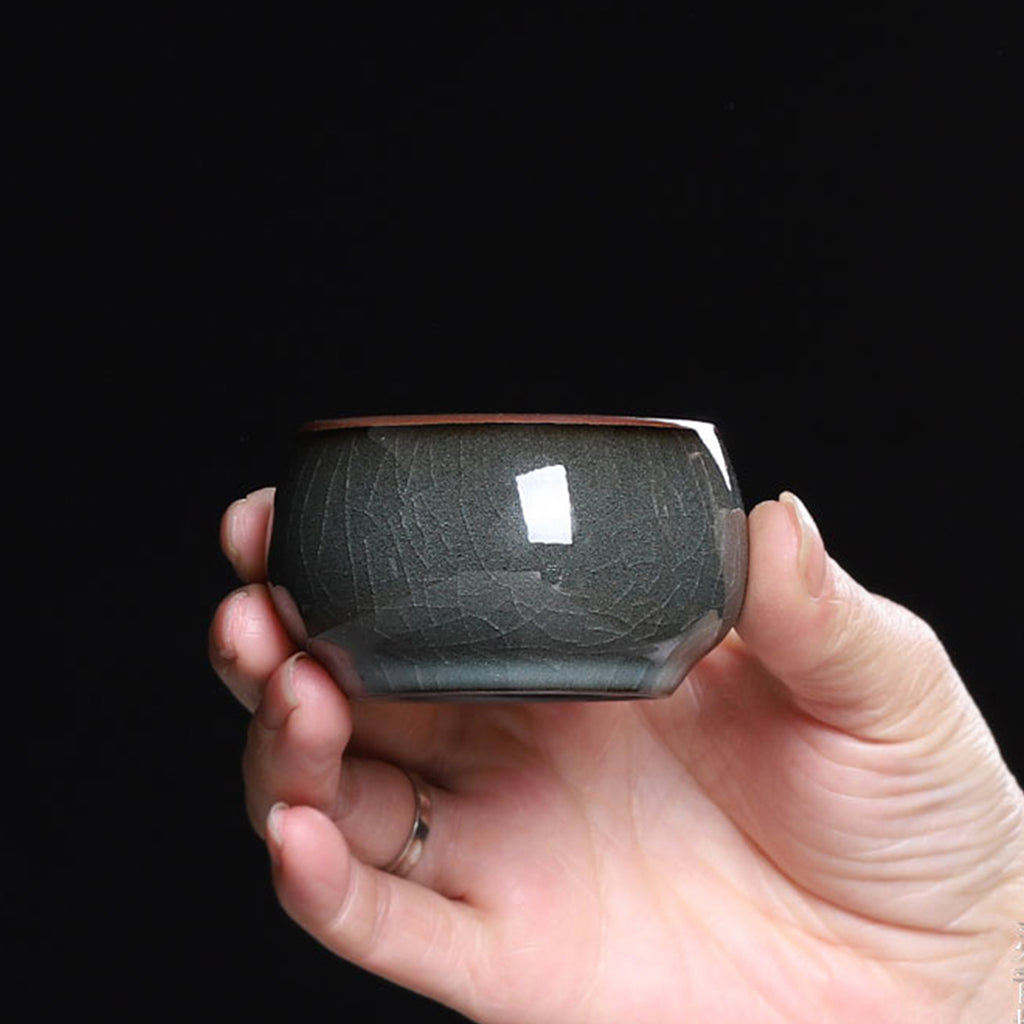 Leaf Crackle Tea Pot Cup Set