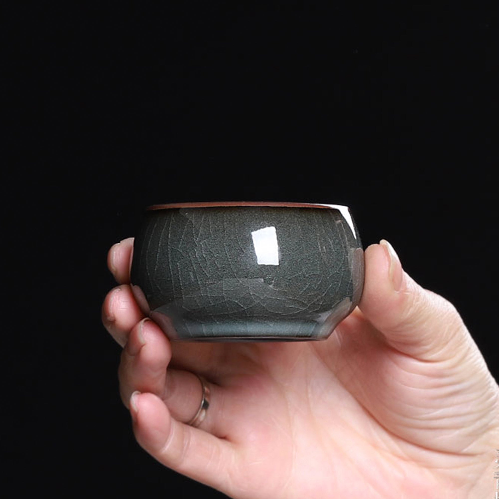 Leaf Crackle Tea Pot Cup Set