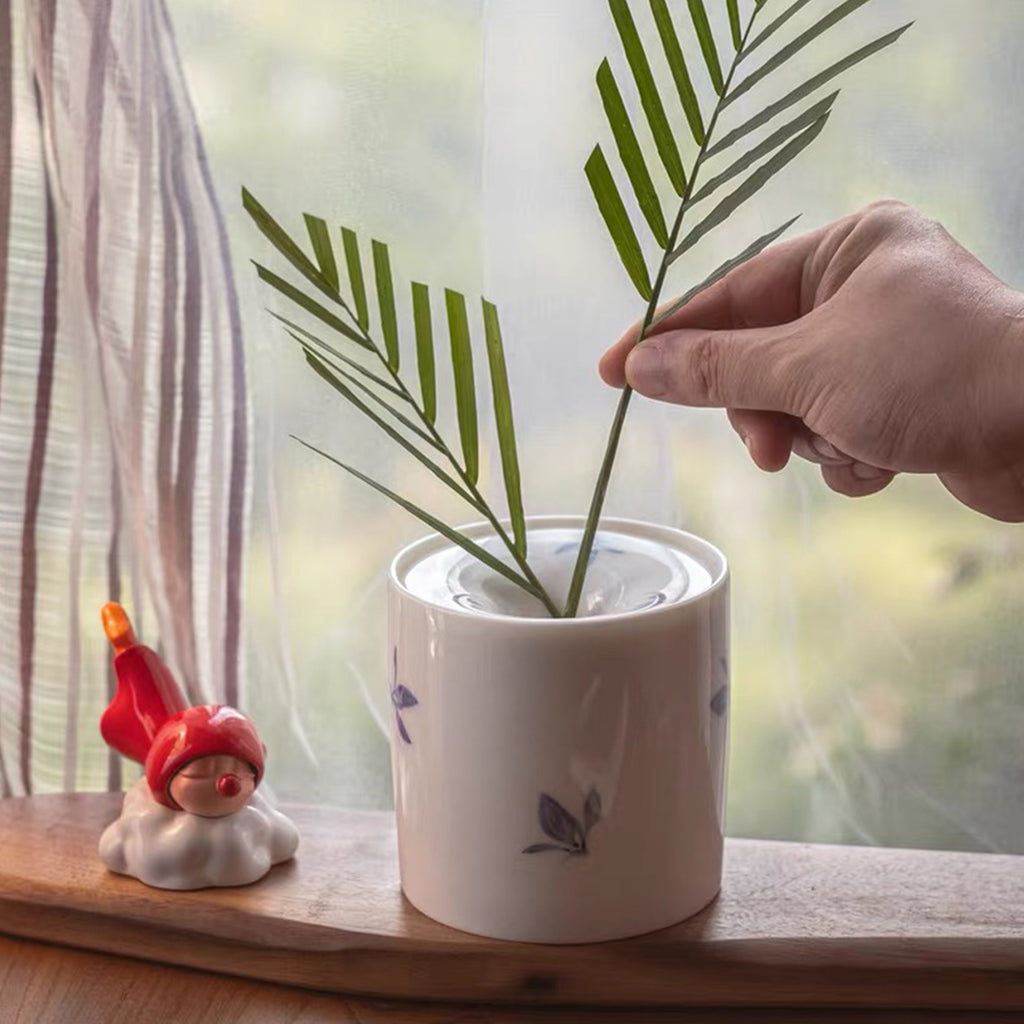Hand-Painted Butterfly Orchid Ashtray