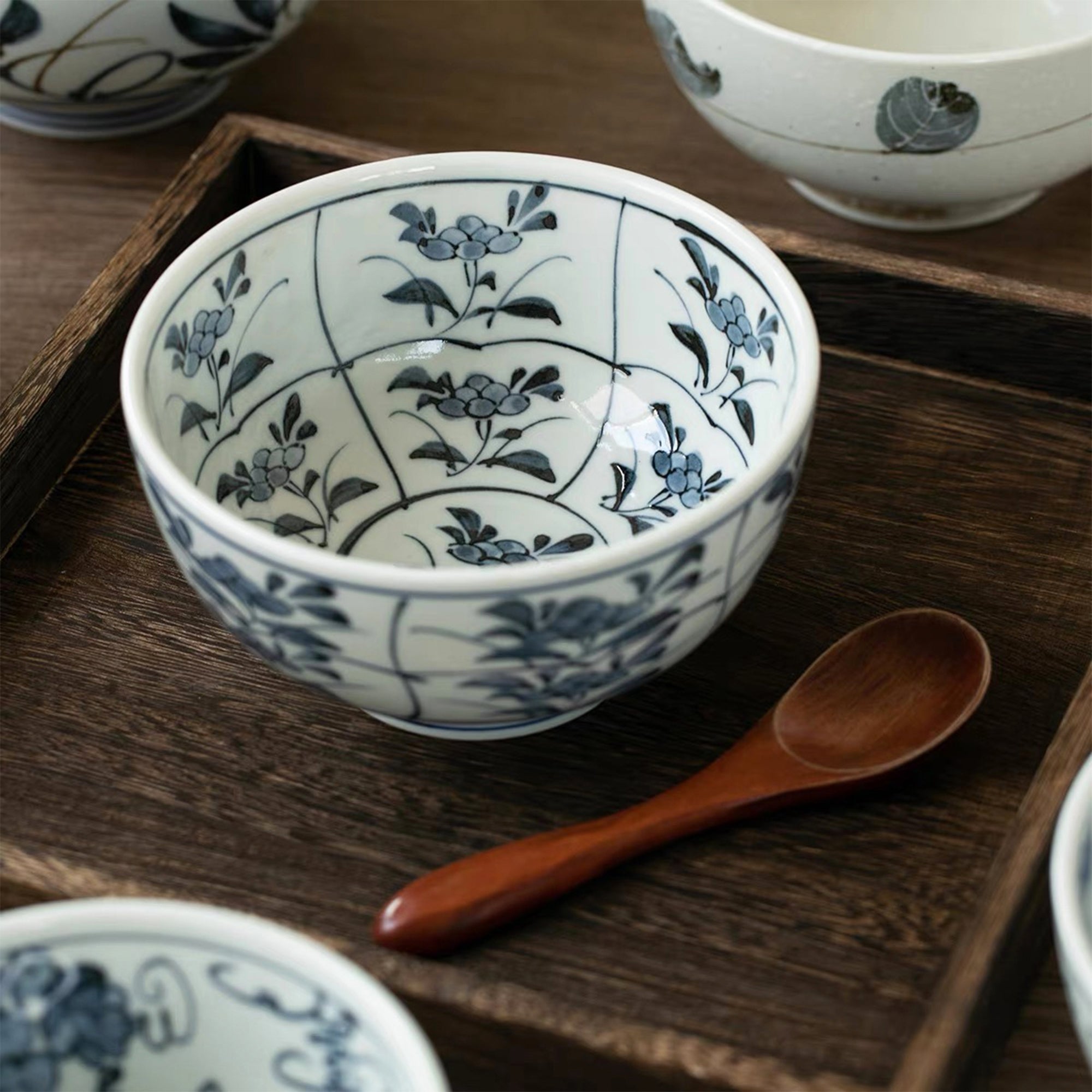 Blue-Painted Pastoral Blue and White Porcelain Bowl