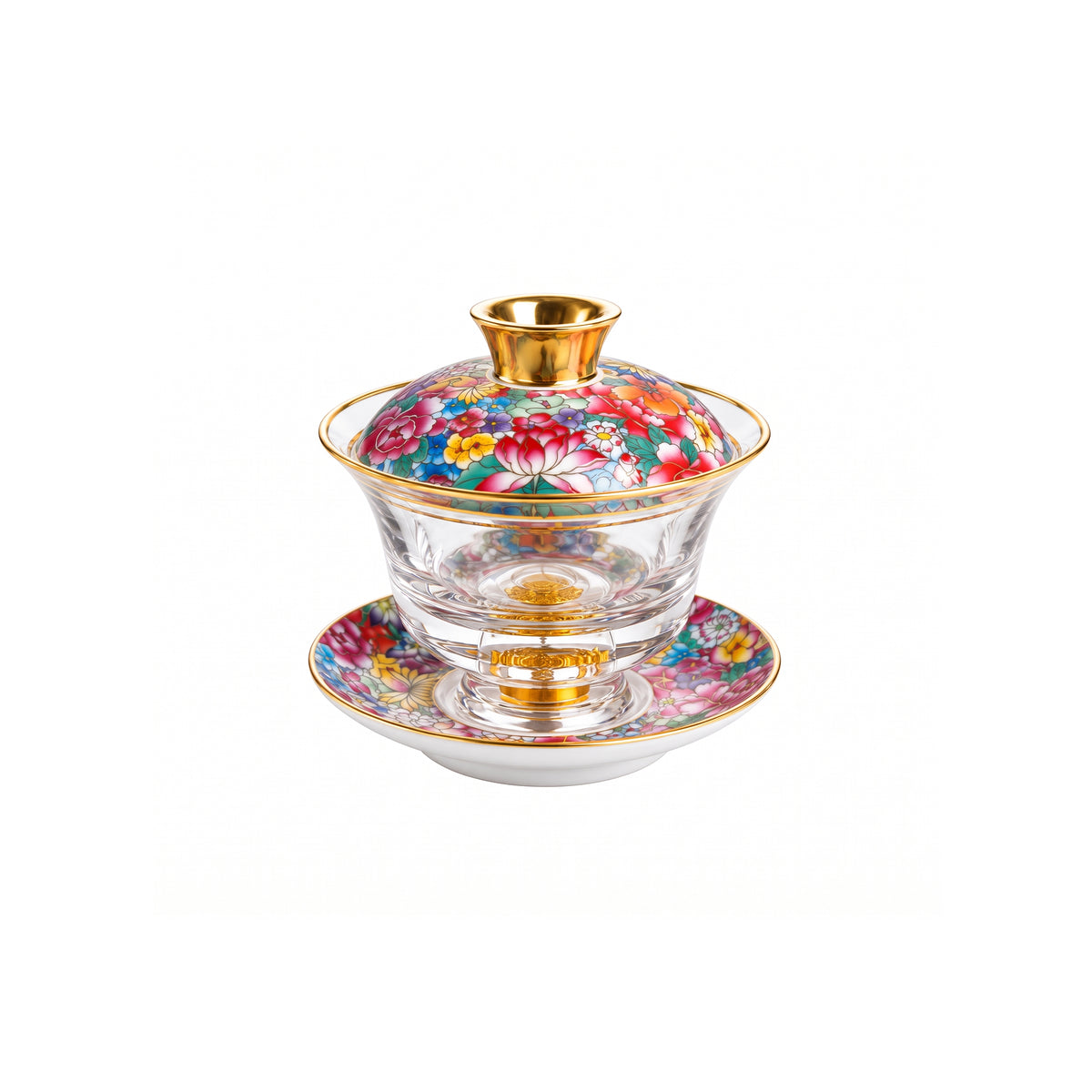 Chinese Tea Cup with Lid - Fong's Golden Traditional Gaiwan