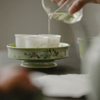 Spring Blossom Green Pedestal Bowl