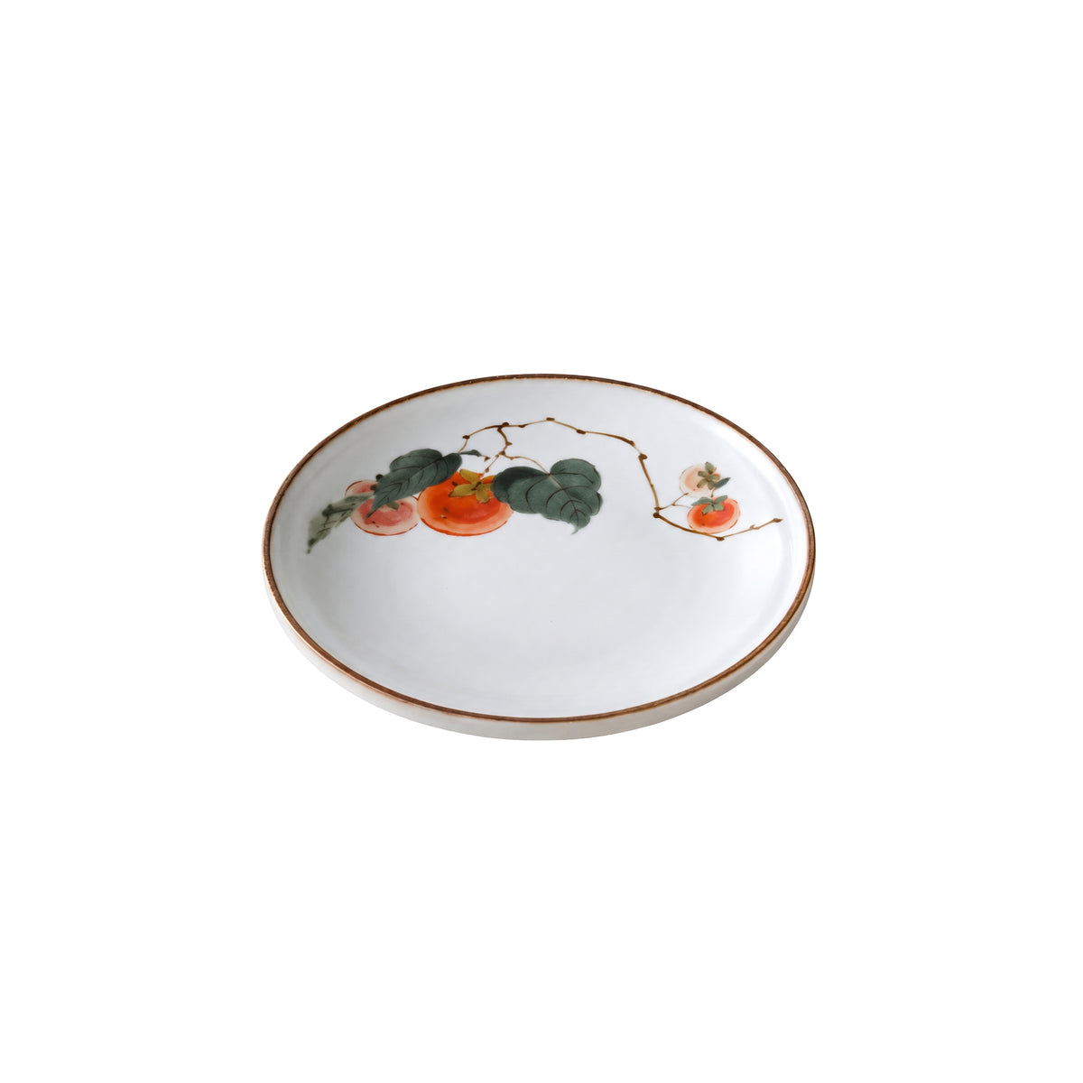 Hand-Painted Autumn Harvest Persimmon Plate