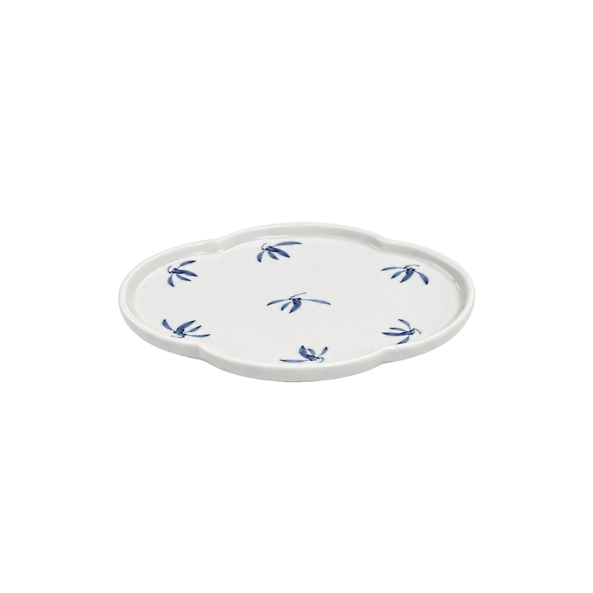 Hand-Painted Autumn Orchid and Crabapple cake Plate