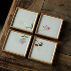 Handpainted Bloom Ceramic Coaster set