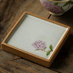 Handpainted Bloom Ceramic Coaster set