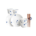 Indigo Petals Duo – 8-Piece Blue & White Porcelain Dinner Set for 2 People