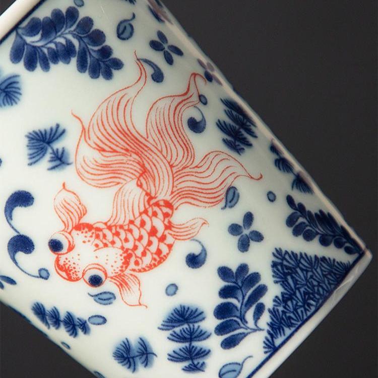 Goldfish Dance Porcelain Cup