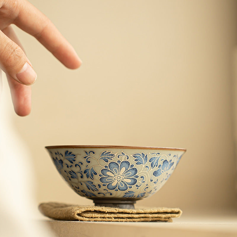 Silver-Thread Lotus Vine Conical Cup