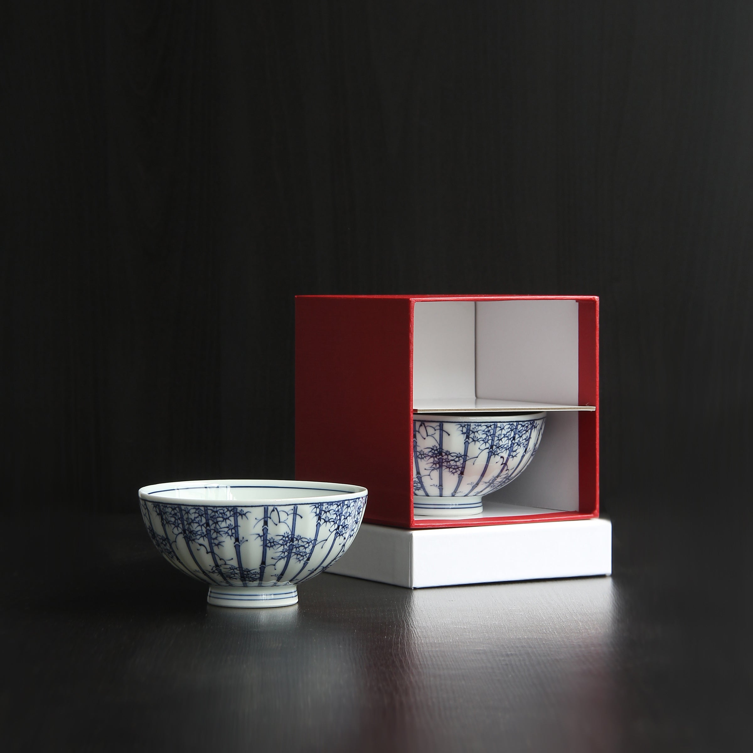 Nagasaki Bamboo Porcelain Bowl Set of 2