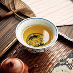 Entwined Lotus Hand Painted Porcelain Tea Cup