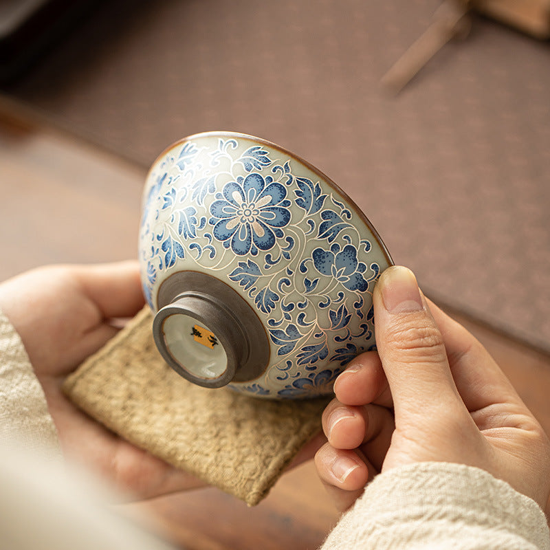 Silver-Thread Lotus Vine Conical Cup