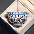 Entwined Lotus Hand Painted Porcelain Tea Cup
