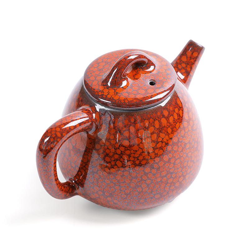 Tenmoku - Ember Dot Teapot