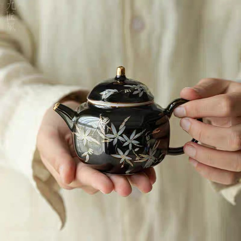 Black Gold Glaze Hand-painted Tea Set