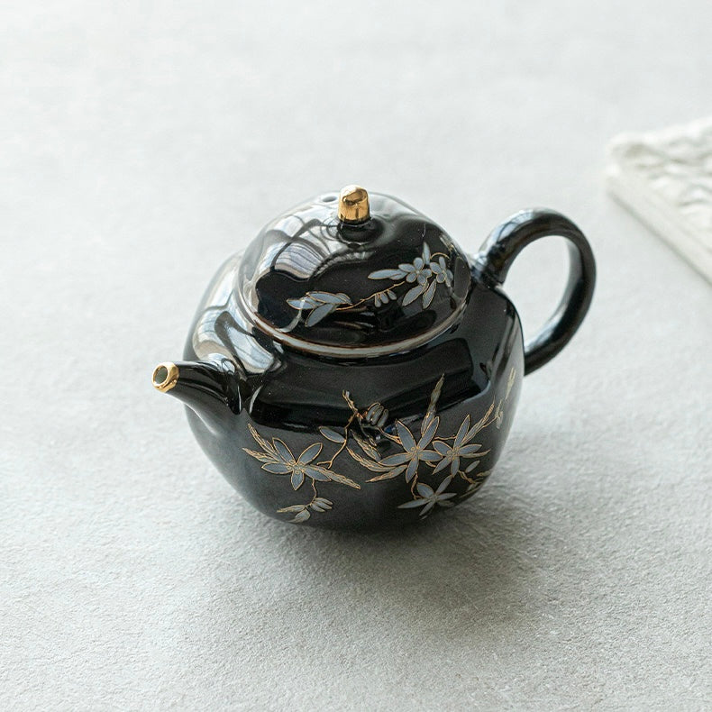 Black Gold Glaze Hand-painted Tea Set