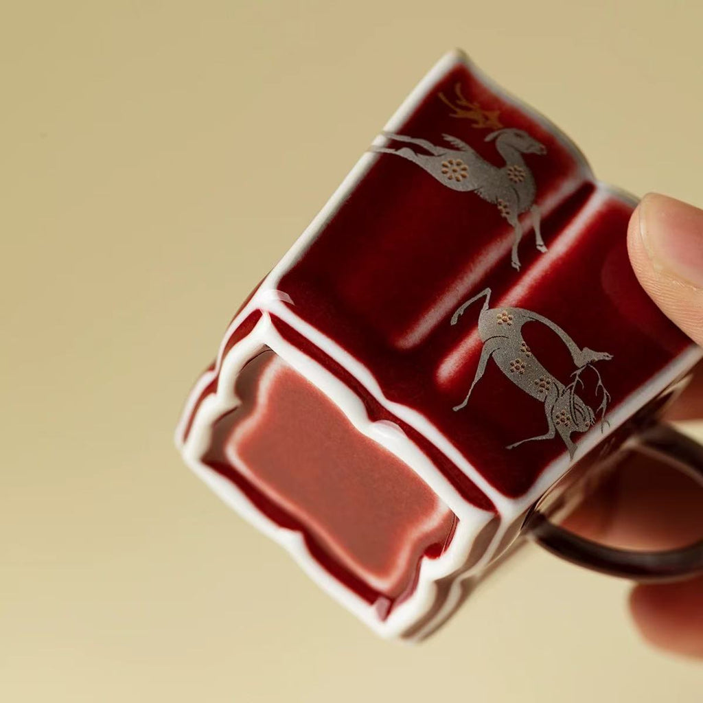 Auspicious Leaping Deer Cup