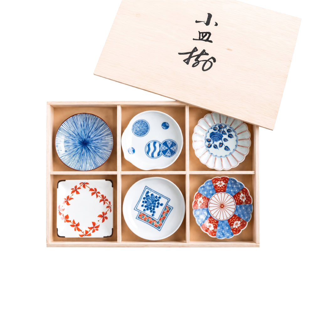 Arita Ware Floral 6 Plates Gift Set