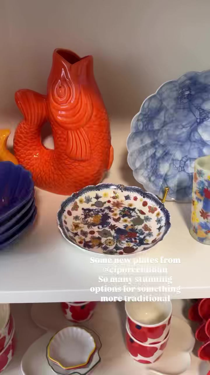 Antique-Style Golden Harvest Ceramic Bowl
