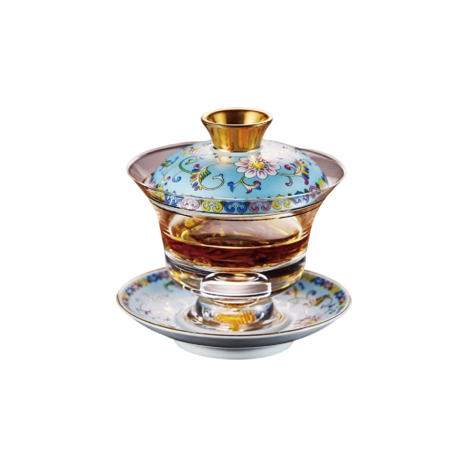 Chinese Tea Cup with Lid - Fong's Golden Traditional Gaiwan